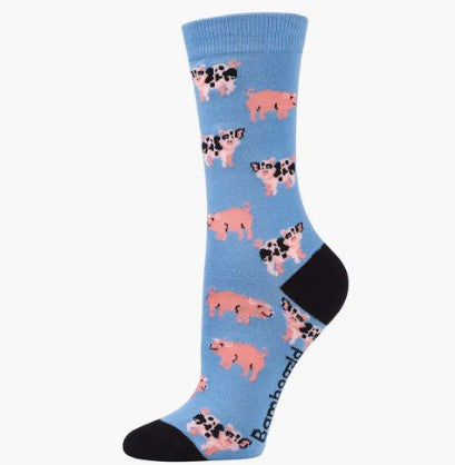 Bamboozld Womens Sock Oink (Blue) Size 2-8
