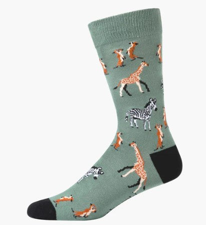 Bamboozld Mens Sock Safari (Khaki) Size 7-11