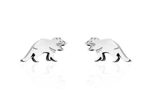 Tasmanian Devil Earring Studs in Silver