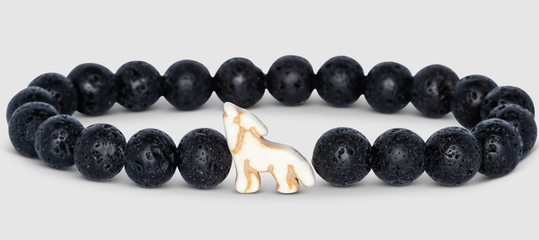 Fahlo Bracelet Wolf - Lava Stone