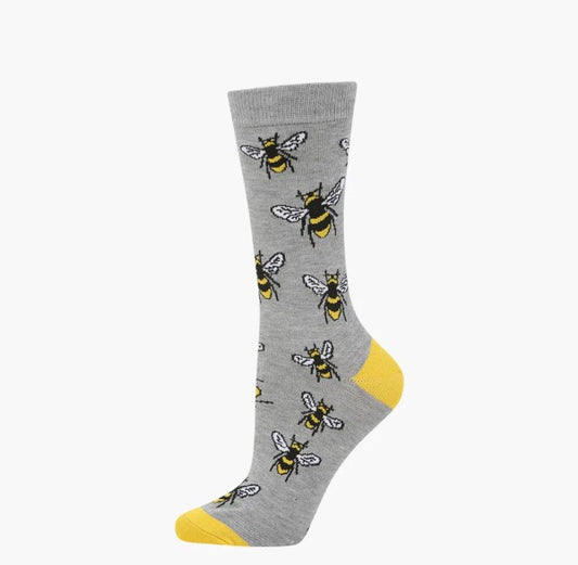 Bamboozld Womens Sock Bumblebee (Grey) Size 2-8