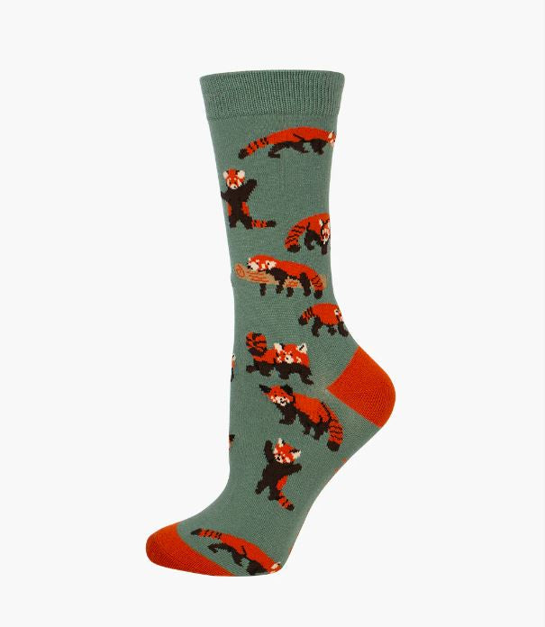 Bamboozld Womens Sock Red Panda (Khaki) Size 2-8