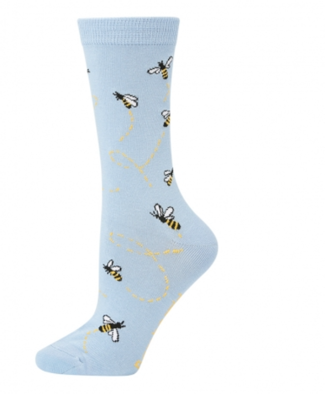 Bamboozld Womens Sock Buszzing Bee (Blue) Size 2-8