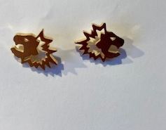 Jean Fredericks Lion Earrings Gold