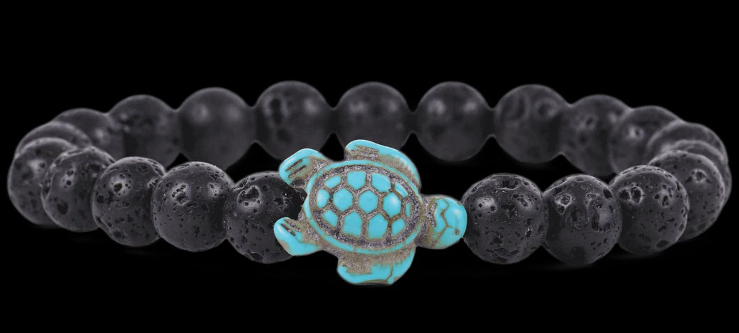 Fahlo Bracelet Sea Turtle - Lava Stone