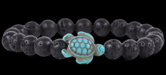 Fahlo Bracelet Sea Turtle - Lava Stone
