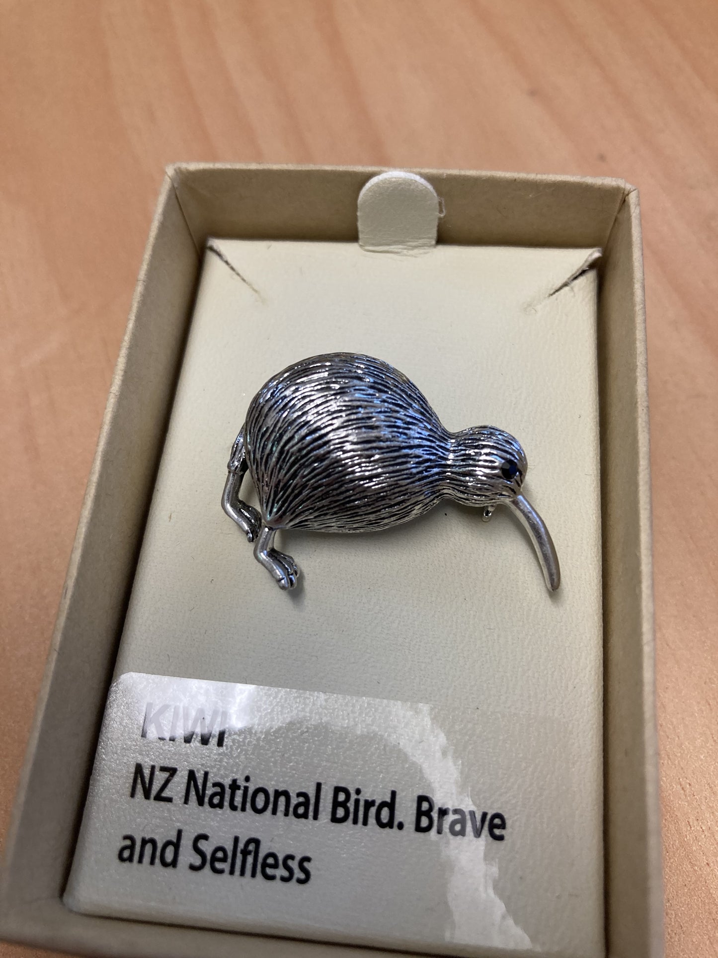Kiwicraft Kiwi Brooch Ox-Silver