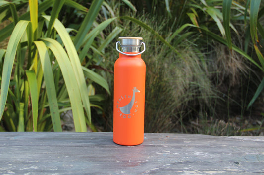 Deco Vacuum Drink Bottle - Orange with Giraffe Engraving