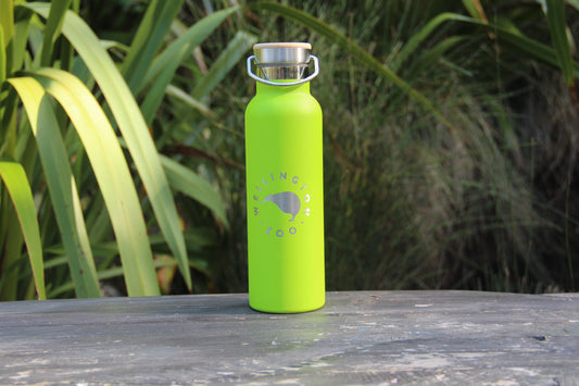 Deco Vacuum Drink Bottle - Bright Green with Kiwi Engraving