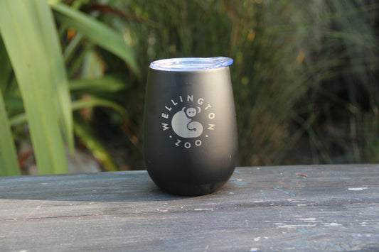 Reusable Coffee Cup - Black with Lemur Engraving