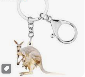 Jean Fredericks Kangaroo Acrylic Keychain