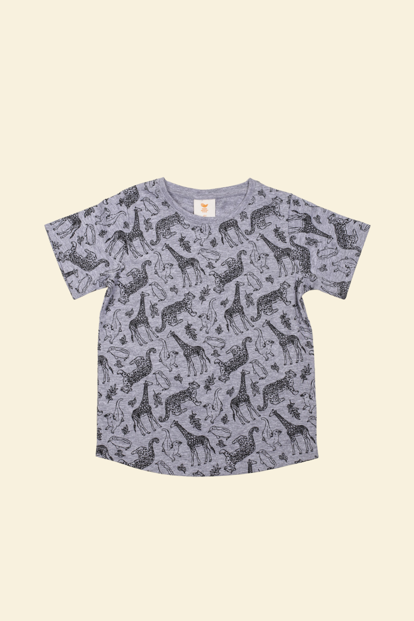 Kids Zoo T-Shirt - Grey Size 10