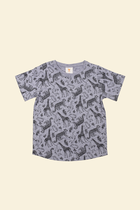 Kids Zoo T-Shirt - Grey Size 8