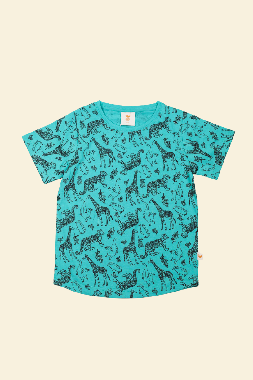 Kids Zoo T-Shirt - Teal Size 6
