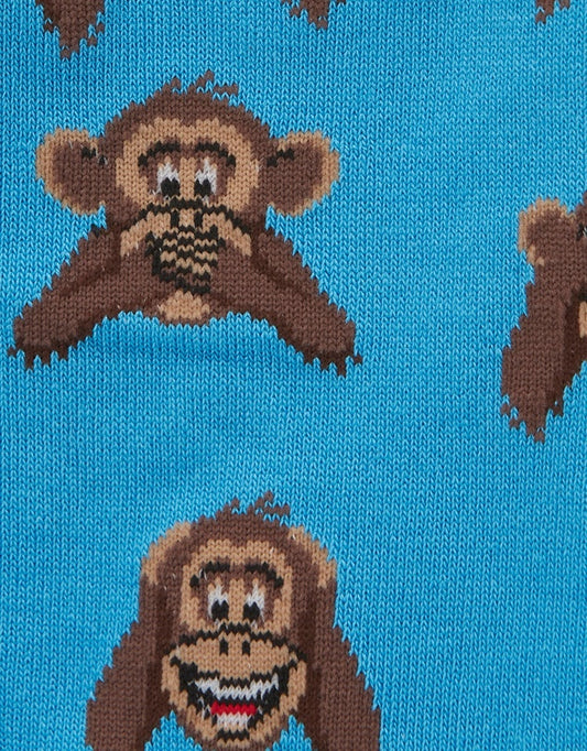 Bamboozld Mens Sock Monkey Business (Sky Blue) Size 7-11