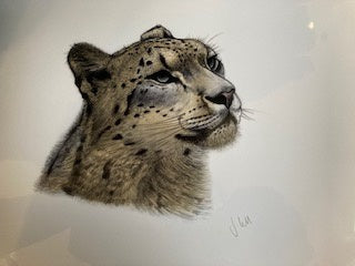 Jade Ell Snow Leopard Print A4