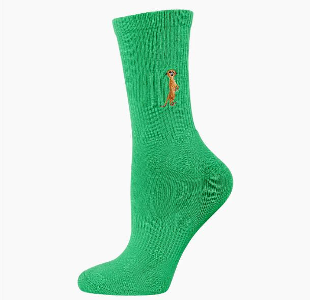 Mens Meerkat - Animal Conservation Sock (Green)