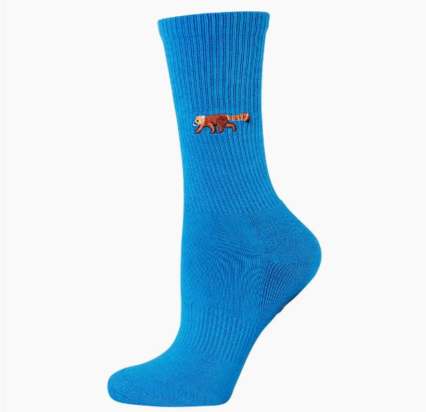 Mens Red Panda - Animal Conservation Sock (Blue)