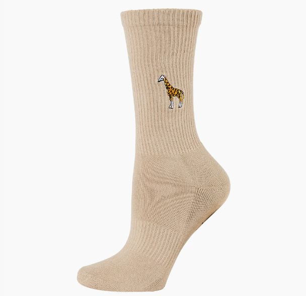 Womens Giraffe - Animal Conservation Sock (Sand)