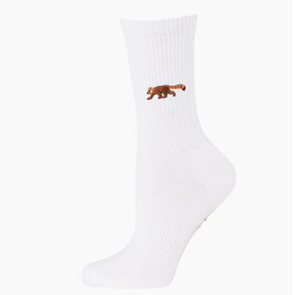 Mens Red Panda - Animal Conservation Sock (White)