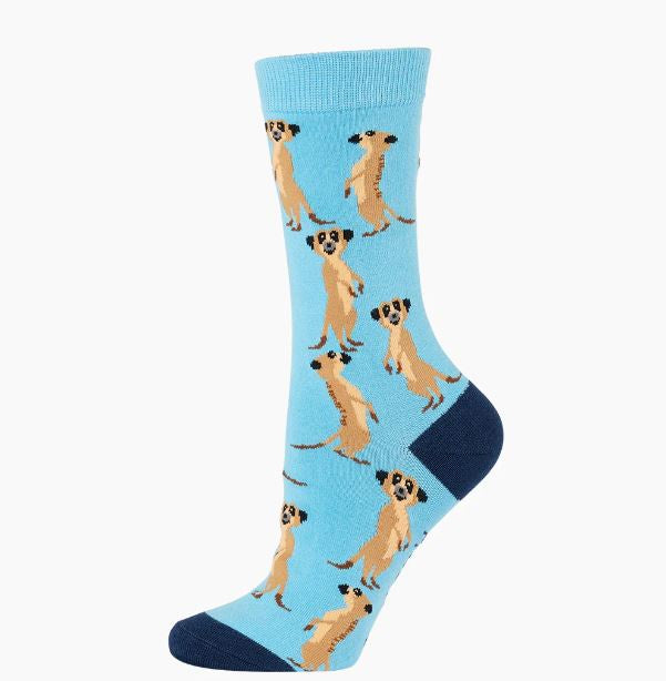 Bamboozld Womens Sock Meerkat (Light Blue) Size 2-8
